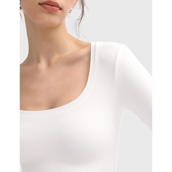 Women's Long Sleeve T Shirt Smoke Cloud Collection Slim Fit Basic Tee - Picture 4 of 5